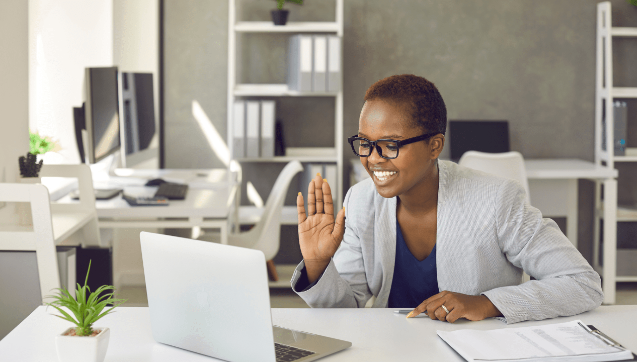 Shot of a female executive assistant in a video conference call