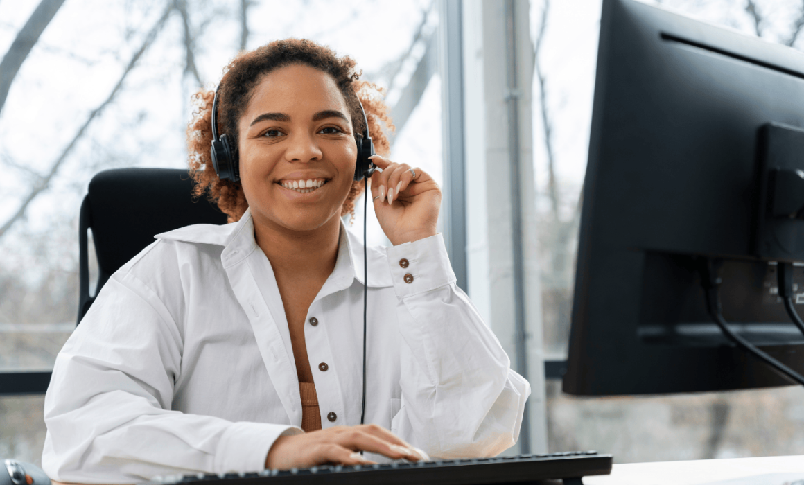 Happy administrative assistant