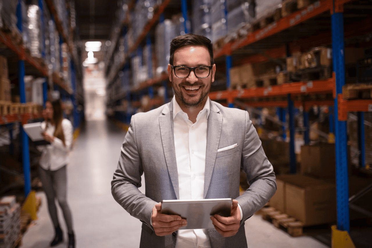 Happy ecommerce business owner